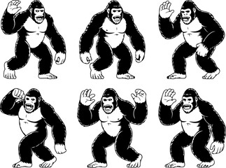 Gorilla Character Poses Collection
