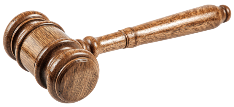 Wooden gavel with a long handle