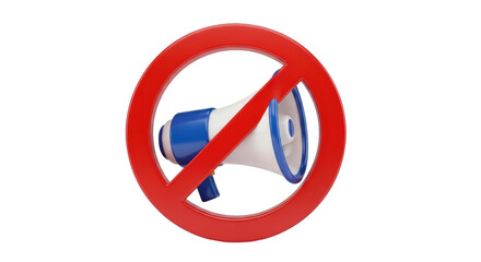 Isolated No Megaphone Sign