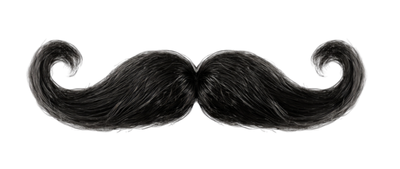 Dark, stylized mustache