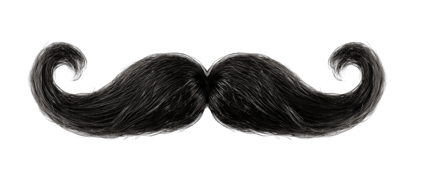 Dark, stylized mustache
