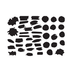 Black Ink Brush Strokes and Circles Collection Keywords: brush stroke, ink, paint, grunge