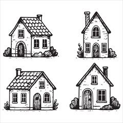 Fototapeta premium Set of house icons vector illustration