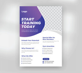 Obraz premium Start Training Today Modern Fitness & Gym Flyer Template 