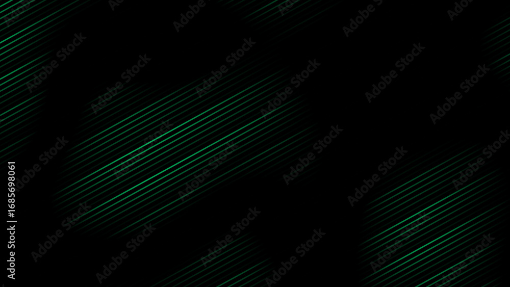 Poster turquoise color parallel lines pattern flowing over black background, loop able dark background
