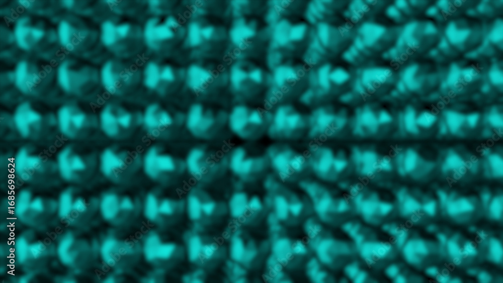 Poster cyan color blurry 3d glittery spheres design abstract pattern geometrical background