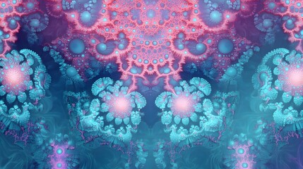 Colorful Digital Fractal Art with Intricate Patterns and Textures