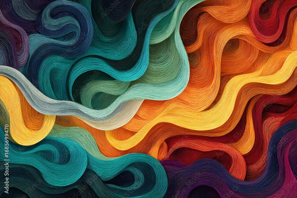 Poster colorful abstract background with smooth curves and waves,
