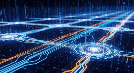 Digital Network Infrastructure Abstract Technology Concept Flow