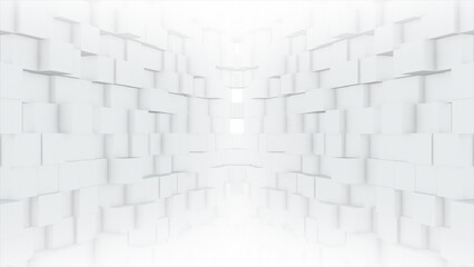 White color simple and elegant 3d squares geometrical futuristic background for professional or business purpose