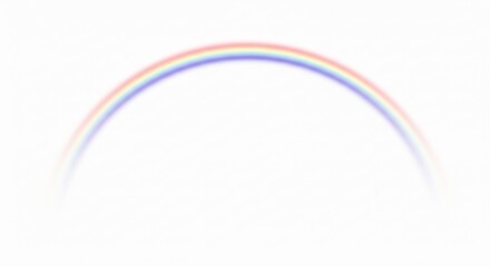 Soft pastel rainbow gently arches across white background showcasing subtle light diffusion. AI Generated