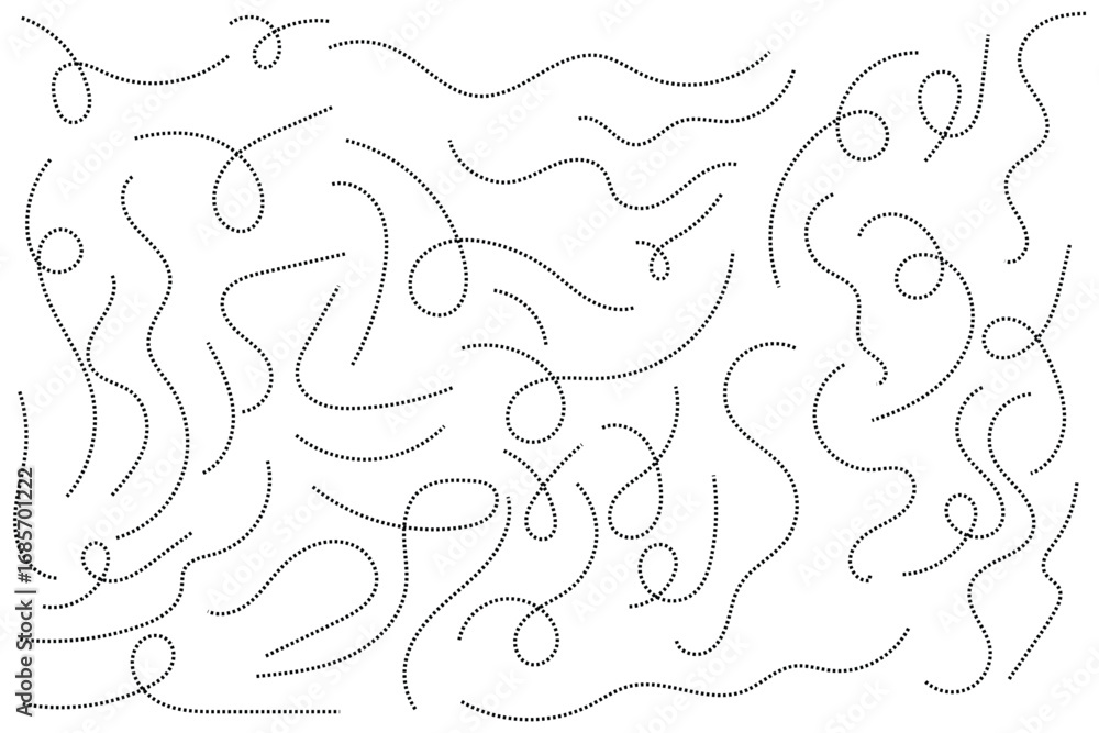 Poster seamless curved dash path backdrops. long squiggle dashed line. long dashed hand drawn squiggle, lon