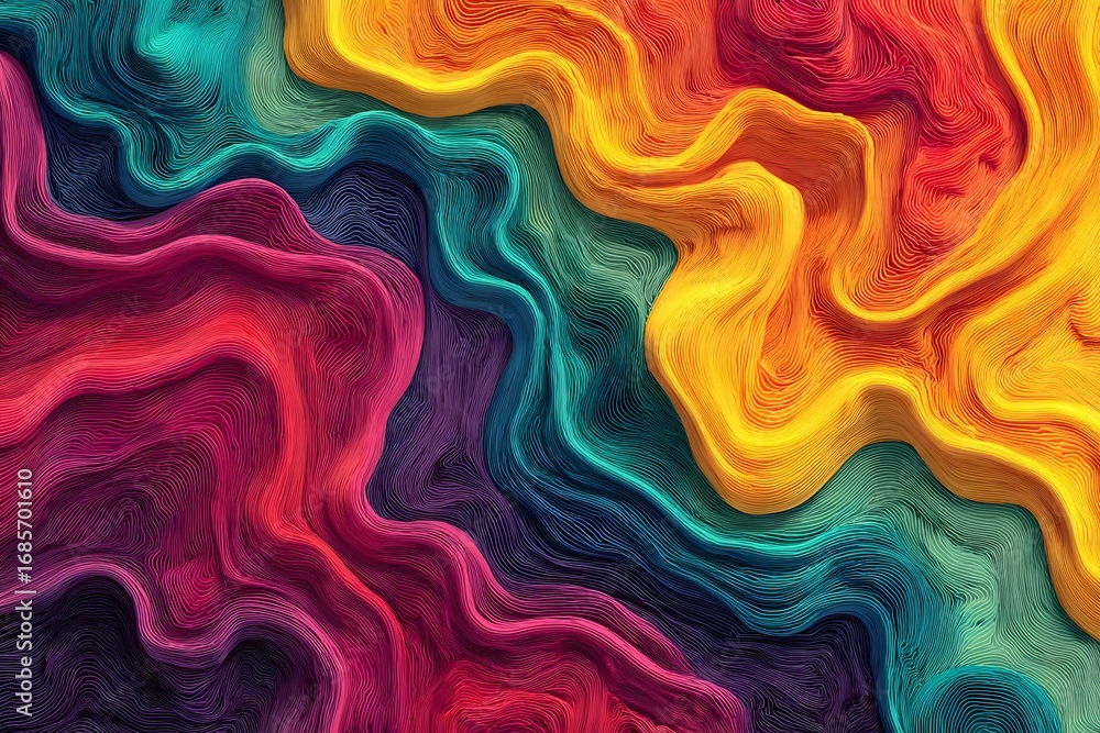 Poster colorful abstract background with smooth curves and waves, creating an elegant wallpaper design