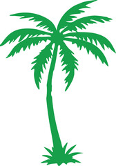 single colorful palm tree vector illustration 