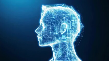 Artificial intelligence processing data in human head shape network - Powered by Adobe
