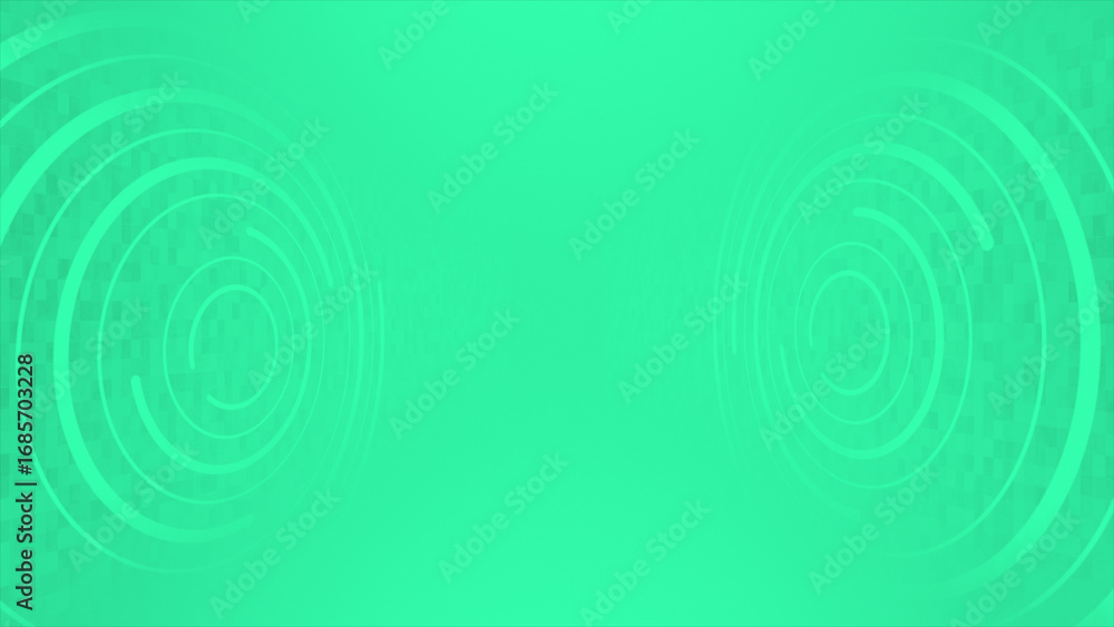 Poster turquoise color 3d empty space with rotating circular disc technology background