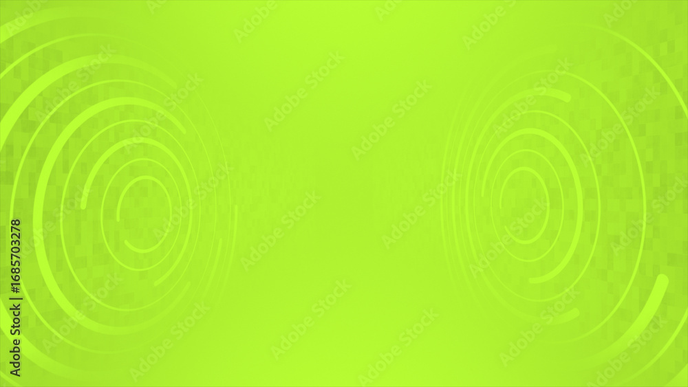 Poster lime green color 3d empty space with rotating circular disc technology background