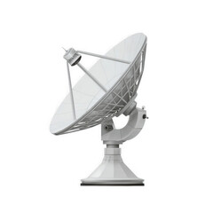 Satellite dish antenna isolated on transparent background used for telecommunications