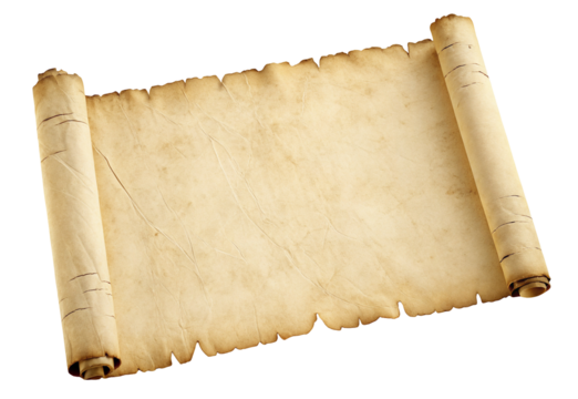 Ancient parchment rolled scroll texture background for crafting, writing or decoration purposes