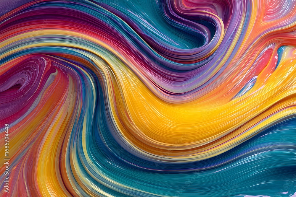 Poster colorful abstract background with smooth curves and waves, creating an elegant wallpaper design