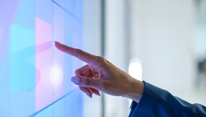 Hand touching interactive display