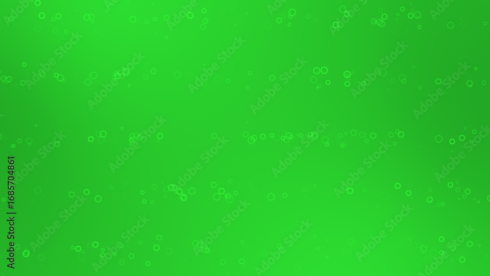 Poster green color bubbles particles moving in line simple and classy background