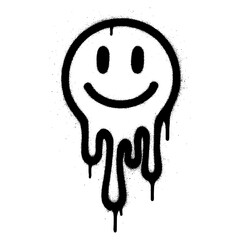 Dripping smiley face graphic art with a vibrant, edgy street style for modern designs
