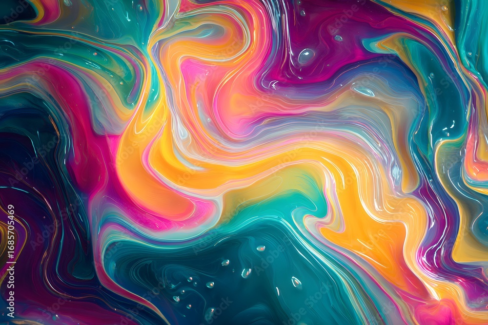 Aufkleber colorful abstract background with smooth curves and waves, creating an elegant wallpaper design