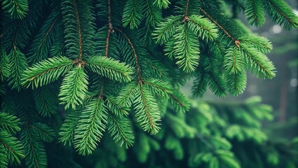 Vibrant Green Spruce Branches Close-Up Photography, Nature, Evergreen, Conifer, Forest Evergreen, Coniferous