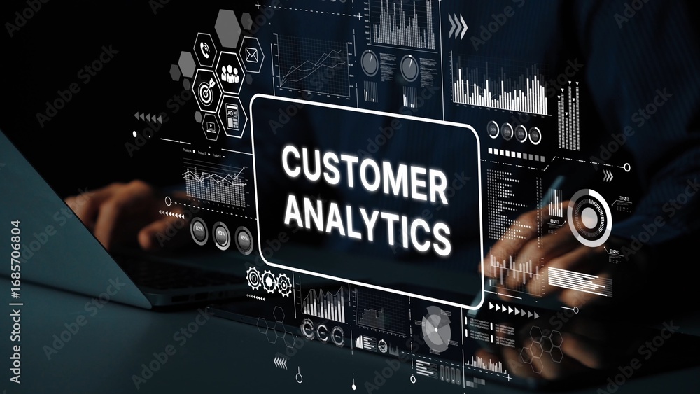 Aufkleber innovative customer analytics dashboard with data visualization for business insights and decision m