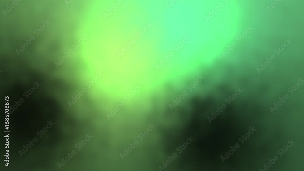 Poster abstract green and black background with soft shapes.