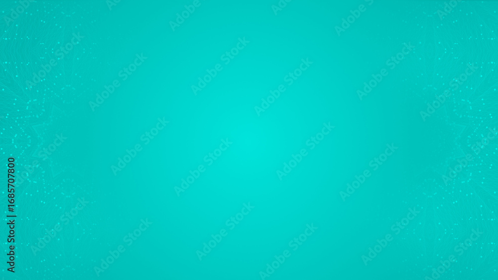 Poster white color 3d empty space with kaleidoscopic pattern floor geometrical clean background