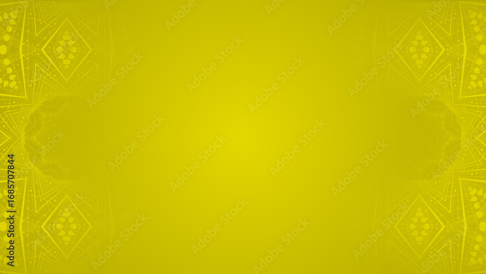 Poster white color 3d empty space with kaleidoscopic pattern floor geometrical clean background