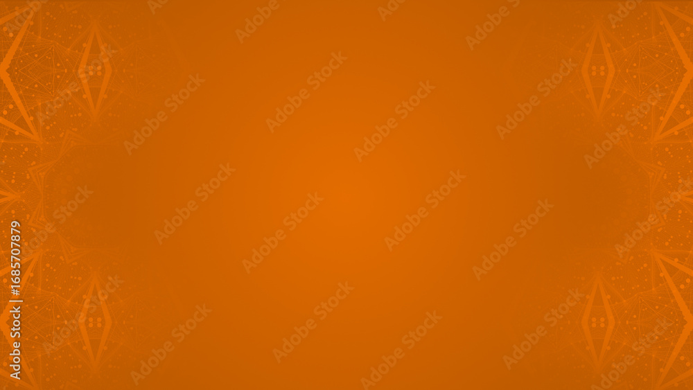 Aufkleber orange color 3d empty space with kaleidoscopic pattern floor geometrical clean background
