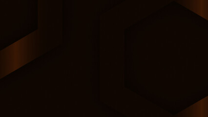 Orange color hexagonal shapes rotating futuristic dark premium loop able background