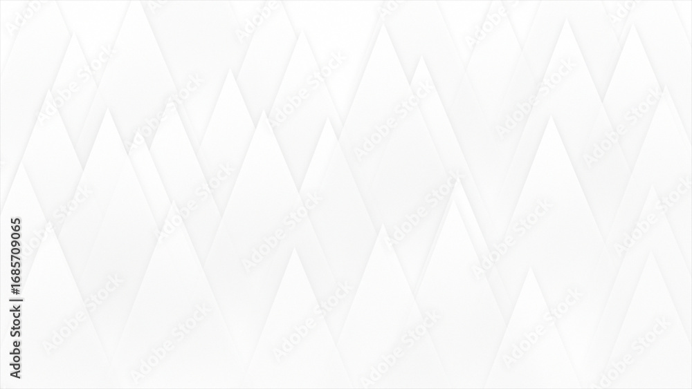Poster white color simple and elegant low poly or triangular shapes futuristic geometrical looped backgroun