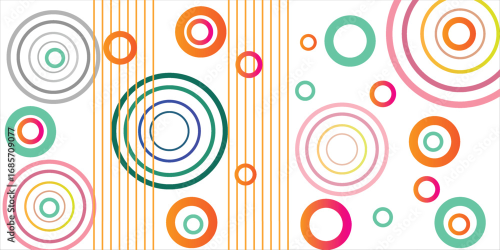 Fototapete vector circular geometric abstract background. dynamic shapes composition with colorful circle. vect