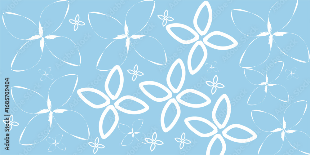 Aufkleber ilhouettes of identical leaf seamless pattern ector background.seamless botanical pattern with white
