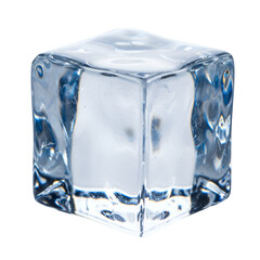 Crystal Clear Ice Cube on Black Background