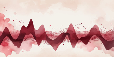 An abstract red vector holiday background with heart and star patterns