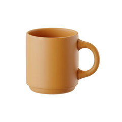 Minimalist Orange Ceramic Mug with Smooth Surface and Rounded Base