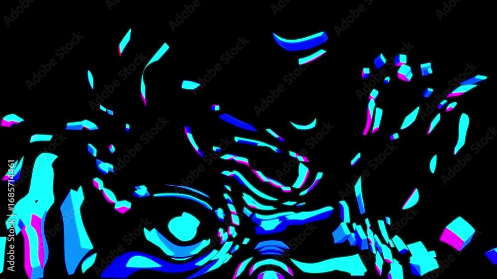 Poster abstract neon light show - mesmerizing visuals and dynamic patterns.