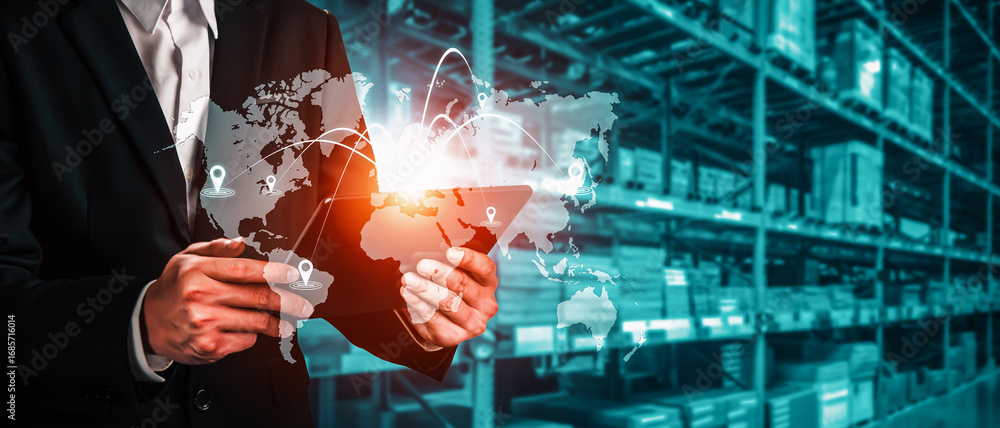 Poster smart warehouse management system with innovative internet of things technology to identify package 