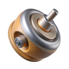 Abstract 3D Render of a Wooden and Metal Spinning