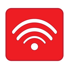 Wifi wireless vector icon. Red symbol.