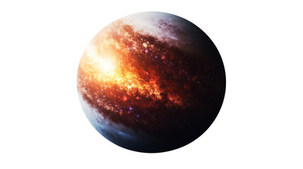 Fototapeta premium Fiery Nebula Planet Digital Art Composition, Isolated on Transparent Background, Space, Cosmic, Astronomy, Planet, Nebula, Space art