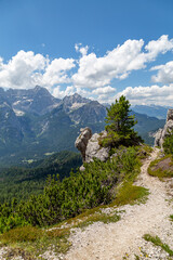 Dolomites landscape surrounding Lake Misurina
