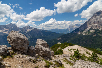 Dolomites landscape surrounding Lake Misurina