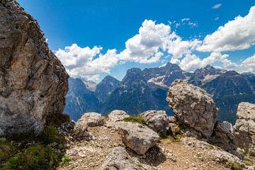 Dolomites landscape surrounding Lake Misurina