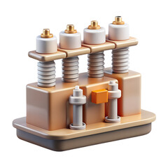 3D Render of a Stylized Electrical Transformer 